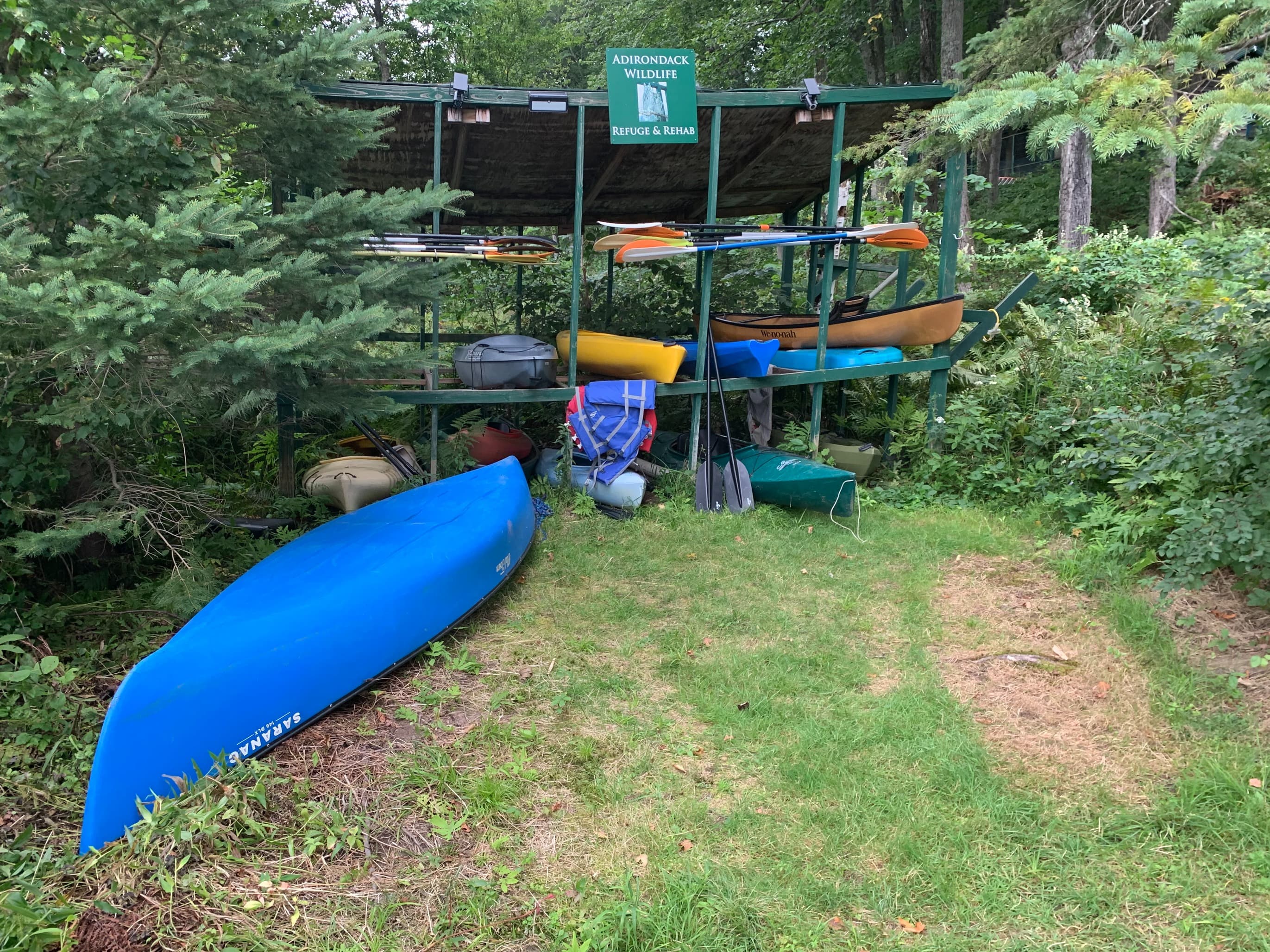 25.	Canoe and Kayak rack at Adirondack Wildlife Refuge.