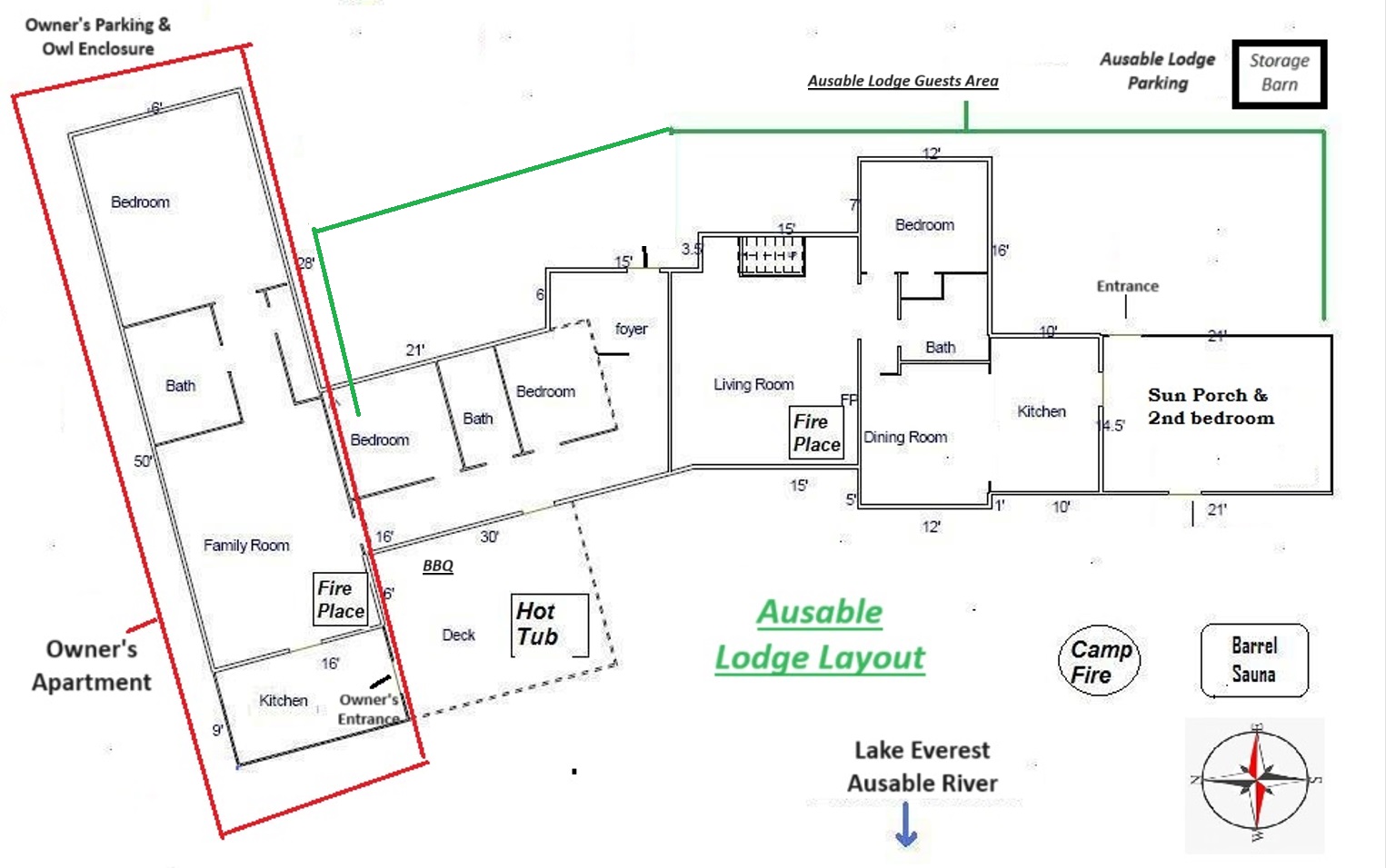 Ausable Lodge Layout